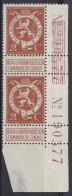 Belgique - N°109 ** 2c Brun Chiffre & Lion Debout 1912 - Paire Verticale Coin De Feuille (avec Numéro) - 1912 Pellens