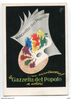 Cartolina A Colori Pubblicitaria Del Giornale "La Gazzetta Del Popolo" Disegnatore Garretto Paolo - Marcophilie