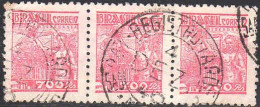 Brésil Poste Obl Yv: 389 Mi:617xII Siderurgia 3 Se Tenant (TB Cachet à Date) - Used Stamps