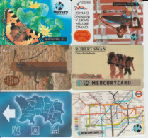 B07 - 6 CARTES RARES MERCURY DE G.-B. Pour 2 Euros - Mercury Communications & Paytelco