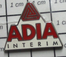 511D  Pin's Pins / Beau Et Rare / MARQUES / TRAVAIL TEMPORAIRE ADIA INTERIM Par PLESSIS - Markennamen