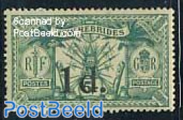 New Hebrides 1920 1p On 5Sh, Stamp Out Of Set, Unused (hinged) - Ungebraucht