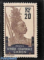 Gabon 1910 20c Violet/brown 1v, Unused (hinged), History - Unused Stamps