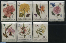 Cuba 1965 Flowers 7v, Mint NH, Nature - Flowers & Plants - Roses - Neufs