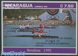 Nicaragua 1992 Olympic Games S/s (not Valid For Postage), Mint NH, Sport - Kayaks & Rowing - Olympic Games - Aviron