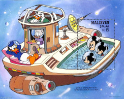 Maldives 1988 Disney In Space S/s, Mint NH, Art - Disney - Disney