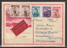 Österreich Auslandskarte P 363 ZuF Als Eil-Karte Klagenfurt 2/15.2.61 Nach Deutschland (Beförderungsspuren) - Cartes Postales