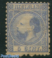 Netherlands 1867 5c, Type II, Perf. 12.75:11.75, Unused (hinged) - Unused Stamps