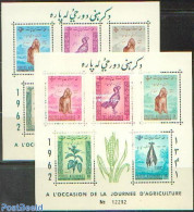 Afghanistan 1962 Agriculture 2 S/s, Mint NH, Nature - Birds - Dogs - Flowers & Plants - Poultry - Afganistán