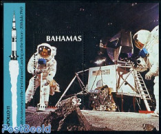 Bahamas 1989 Moonlanding S/s, Mint NH, Transport - Space Exploration - Autres & Non Classés