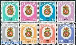 Isle Of Man 1982 Postage Due 8v, Mint NH, History - Coat Of Arms - Man (Eiland)
