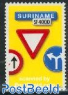 Suriname, Republic 2002 Traffic Sign, Yield 1v, Mint NH, Transport - Traffic Safety - Accidentes Y Seguridad Vial