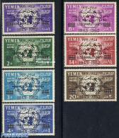 Yemen, Kingdom 1962 Overprints 7v, Mint NH, History - Various - United Nations - Maps - Geografia