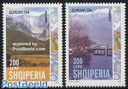 Albania 2004 Europa 2v, Mint NH, History - Sport - Various - Europa (cept) - Mountains & Mountain Climbing - Tourism - Escalada