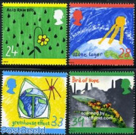 Great Britain 1992 Nature Conservation 4v, Mint NH, Nature - Environment - Art - Children Drawings - Unused Stamps
