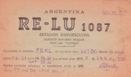 ARGENTINE  / CARTE QSL RADIO AMATEUR / 1951 / TIMBRE AU DOS - Radio Amatoriale