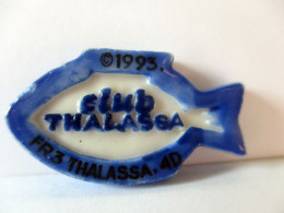 Fève Brillante Plate Relief  - Poisson De La Série Club Thalassa FR3 1993 - Frais Du Site Déduits - Animaux