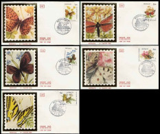 Monaco Poste Obl Yv:1420/1424 Papillons & Plantes Du Parc National Mercantour (TB Cachet à Date) Fdc 10-5-84 - Gebruikt