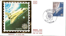 Monaco Poste Obl Yv:1366 Mi:1580 Europa Cept Navette Spatiale (TB Cachet à Date) Fdc 27-4-83 - Gebraucht