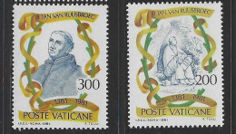 Vatican City S 707-08 1981 6th Centenary Death Of Ruusbroec.mint Never Hinged - Ongebruikt