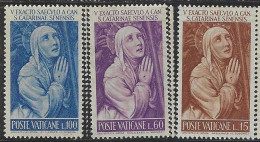 Vatican City S 348-350 1962 St Catherine Of Siena.mint Never Hinged - Ungebraucht