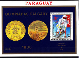 Olympics 1988 - Ski - PARAGUAY - S/S A MNH - Hiver 1988: Calgary