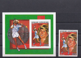 Olympics 1988 - Tennis - Graf - C.-AFRICA - S/S+Stamp Imp. MNH - Zomer 1988: Seoel