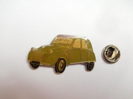 Beau Pin's  , Auto Citroën 2 CV , 2 CH , Grise , époxy , Verso Quadrillé - Citroën