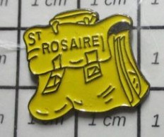 511c Pin's Pins / Beau Et Rare / ADMINISTRATIONS / CARTABLE JAUNE Tu M'étonnes ECOLE ST ROSAIRE - Amministrazioni