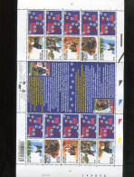 Belgie Blok Feuillet F3064/68 Dogs WOEF MNH Volledig Vel Plaatnummer 1 2002  Onder Postprijs Sous Faciale !! - 2001-2010