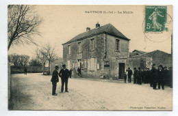 44 DEP 574 SAUTRON  Visuel Rare Réunion D'Hommes "endimanchés " Devant La Mairie  1909 écrite Timbrée - Sautron