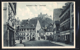 AK Kulmbach /Bay., Holzmarkt Mit Geschäften Und Schlossblick  - Kulmbach