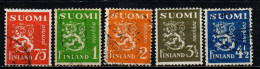 FINLANDIA - 1942 - LEONE RAMPANTE - NUOVI VALORI - USATI - Used Stamps
