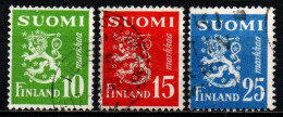 FINLANDIA - 1952 - LEONE RAMPANTE - NUOVI VALORI - USATI - Used Stamps