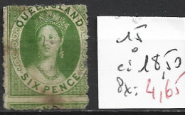 QUEENSLAND 15 Oblitéré Côte 18.50 € ( 1 Aminci ) - Used Stamps