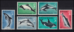 Falklandinseln 295-300 Delphine Wale Dolphins Orca, Satz Postfrisch ** - Falklandinseln