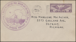 Erstflug Route AM 23 P.O.D. Montgomery Alabama 15.2.1932, Bf Nach Detroit/Mich. - Sonstige & Ohne Zuordnung