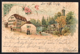 Lithographie Zirndorf, Gasthaus Und Ruine Alte Veste  - Zirndorf