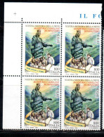 ITALIA REPUBBLICA ITALY REPUBLIC 1999 NOSTRA SIGNORA DELLA NEVE MONTE ROCCIAMELONE MOMPANTERO QUARTINA ANGOLO FOGLIO MNH - 1991-00: Mint/hinged