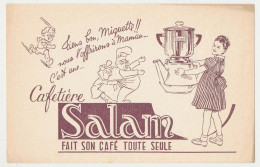 Buvard 21 X 13.5 Cafetière SALAM Fillette Cuisinier - Koffie En Thee