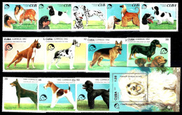 CUBA - SÉRIE COMPLÈTE CHIENS - BLOC FEUILLET - MNH  ** - Honden