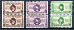 EGYPTE -- 3 Paires Timbres LXXXème Anniversaire Du 1er Timbre-Poste 1866 - 1946 - Nuevos