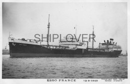 Pétrolier Français ESSO FRANCE - Carte Photo éditions Marius Bar - Bateau/ship/schiff - Pétroliers