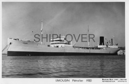 Pétrolier Français LIMOUSIN - Carte Photo éditions Marius Bar - Bateau/ship/schiff - Tankers