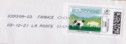 MON TIMBRE EN LIGNE " BOURGOGNE Vache  " SUR ENVELOPPE ENTIÈRE (010)_Ti3129 - Andere & Zonder Classificatie