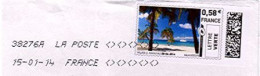 MON TIMBRE EN LIGNE " MONTIMBRENLIGNE " ILE VOILIER COCOTIERS " OBLITÉRÉ TOSHIBA SUR ENVELOPPE ENTIÈRE (1228)_Ti217 - Other & Unclassified