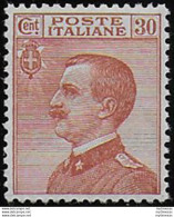 1922 Italia VE III 30c. Bruno Arancio Sup MNH Sassone N. 127 - Autres & Non Classés