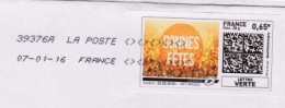 MON TIMBRE EN LIGNE " BONNES FÊTES " Oblitéré TOSHIBA 39376A Sur Enveloppe Entière (1031)_Ti1617 - Other & Unclassified