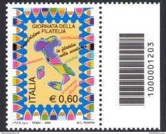 2008 Repubblica ItalIana Giornata Della Filatelia Con Codice A Barre N° 1203 - Barcodes