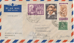 India Air Mail Cover Sent To Denmark 1970 Good Franked Incl. Beethoven Stamp - Airmail